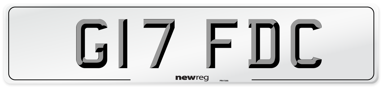 G17 FDC Number Plate from New Reg